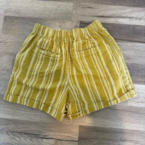 Uniqlo Linen Blend Striped Mustard Women's Shorts size XS 24-25 waist - Picture 5 of 7